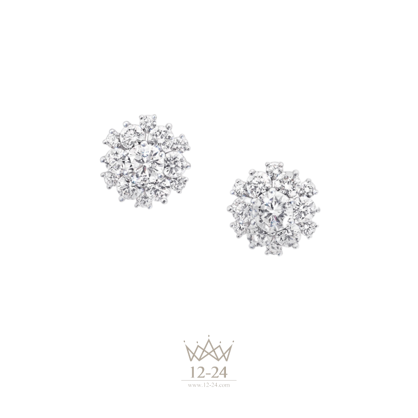 Graff Round Diamond Cluster Stud Earrings RGE1185