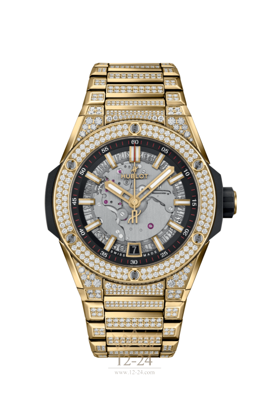 Hublot Integrated Time Only Yellow Gold Pavé 456.VX.0130.VX.3704