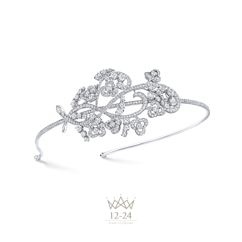 Graff Floral Motif Single Row Hair Band Diamond RGT106