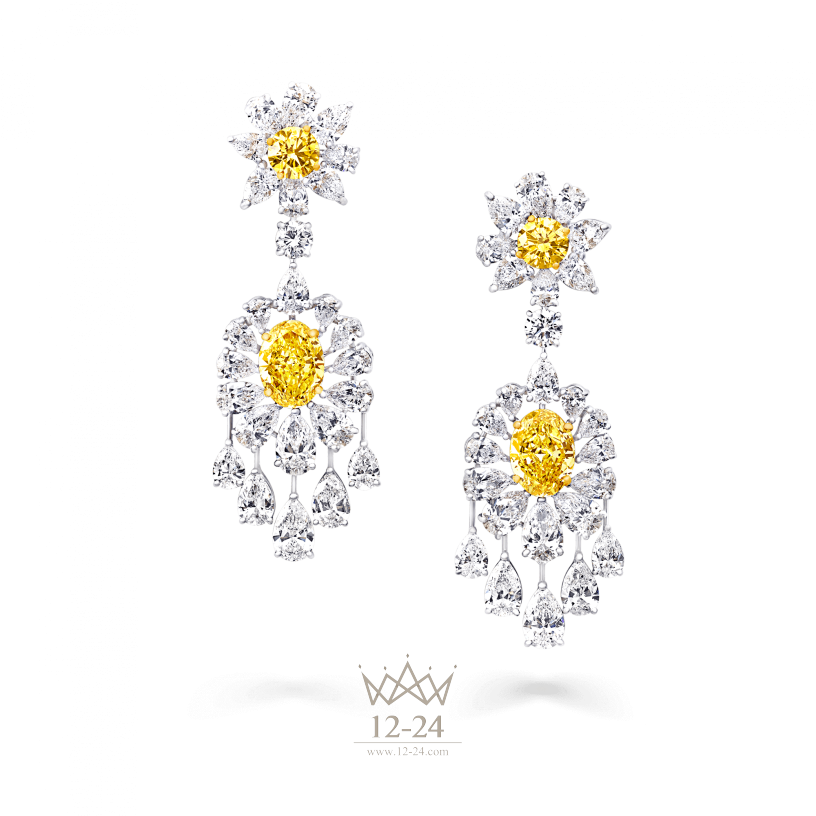 Graff Yellow and White Diamond Earrings GE26557