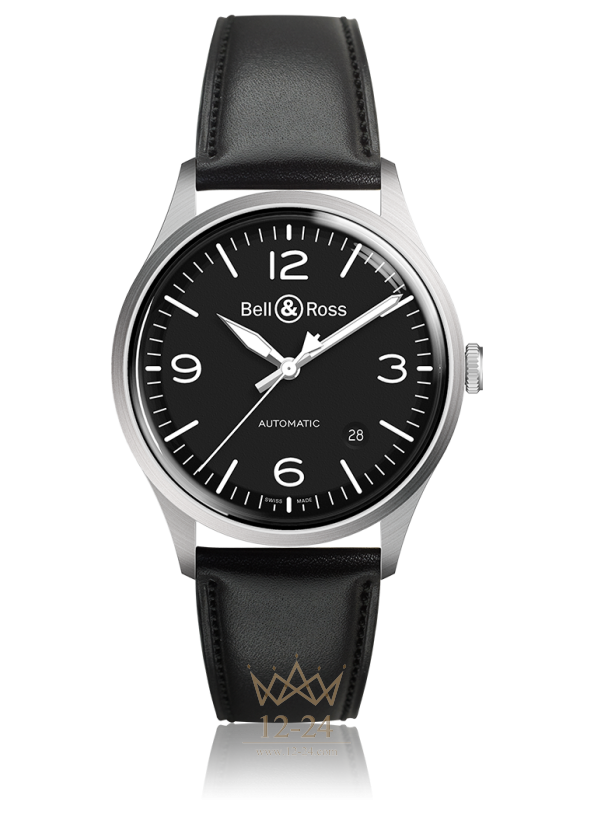 Bell &amp; Ross BRV1-92 BLACK STEEL BRV192-BL-ST/SCA