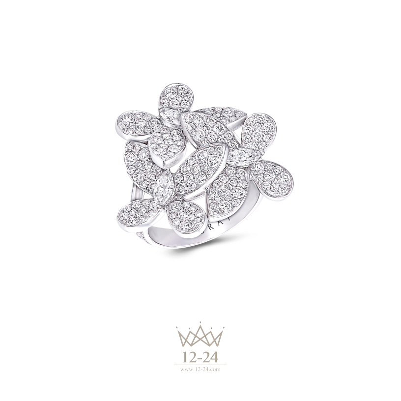 Graff Triple Pave Butterfly Ring Diamond RGR374