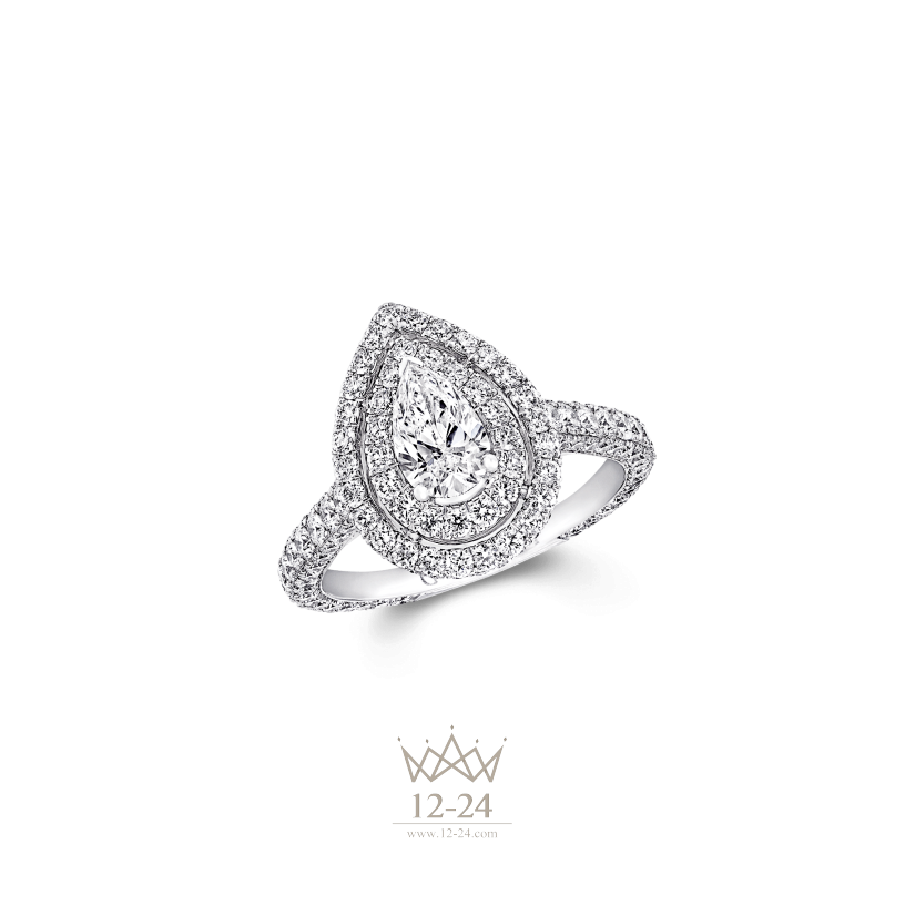 Graff Twin Constellation Pear Shape Diamond Engagement Ring RGR393ALL