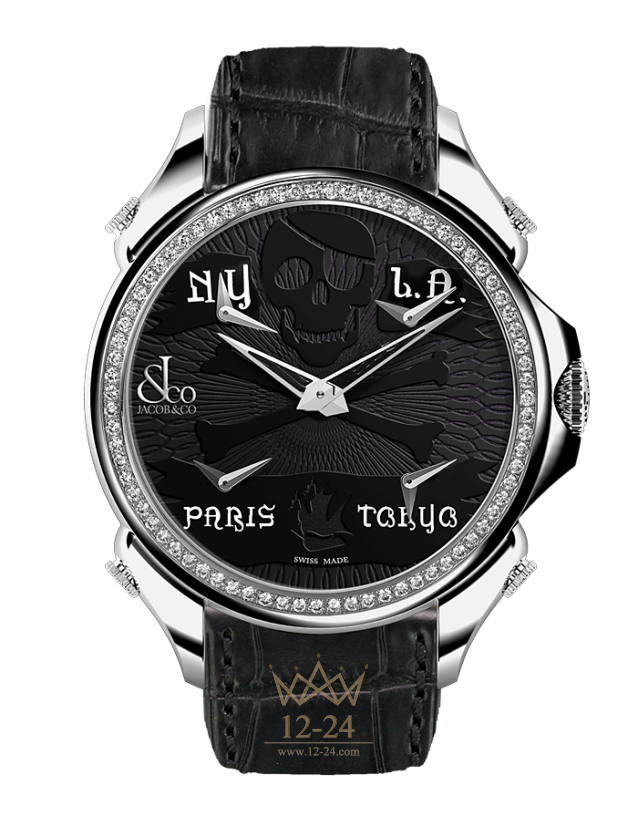 Jacob &amp; Co PALATIAL FIVE TIME ZONE PIRATE STEEL PZ500.10.RO.NP.A