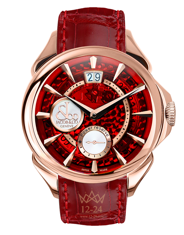 Jacob &amp; Co PALATIAL CLASSIC MANUAL BIG DATE MINERAL CRYSTAL DIAL - ROSE GOLD CASE PC400.40.NS.MR.A