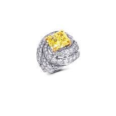 Украшение Graff Swirl Ring Yellow and White Diamond RGR491 — main thumb