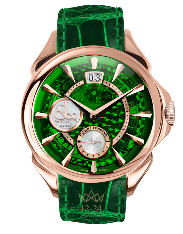 Jacob & Co PALATIAL CLASSIC MANUAL BIG DATE MINERAL CRYSTAL DIAL - ROSE GOLD CASE PC400.40.NS.MG.A