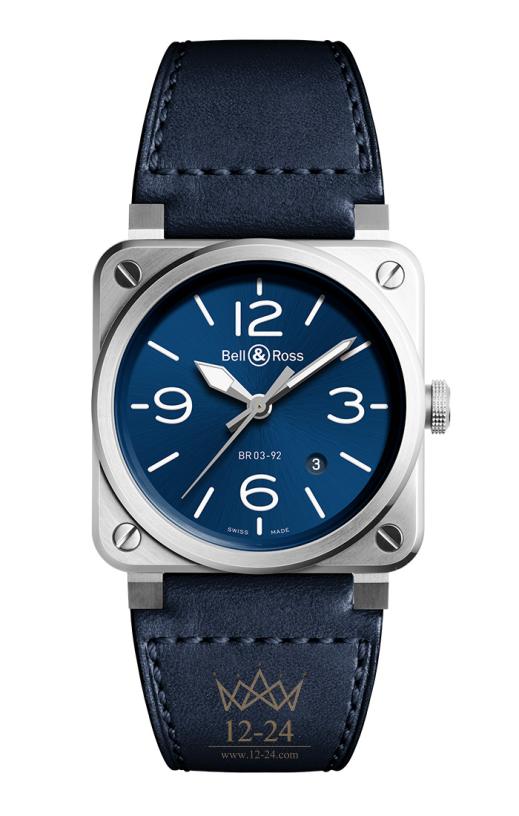 Bell &amp; Ross BR 03-92 Blue Steel BR0392-BLU-ST/SCA