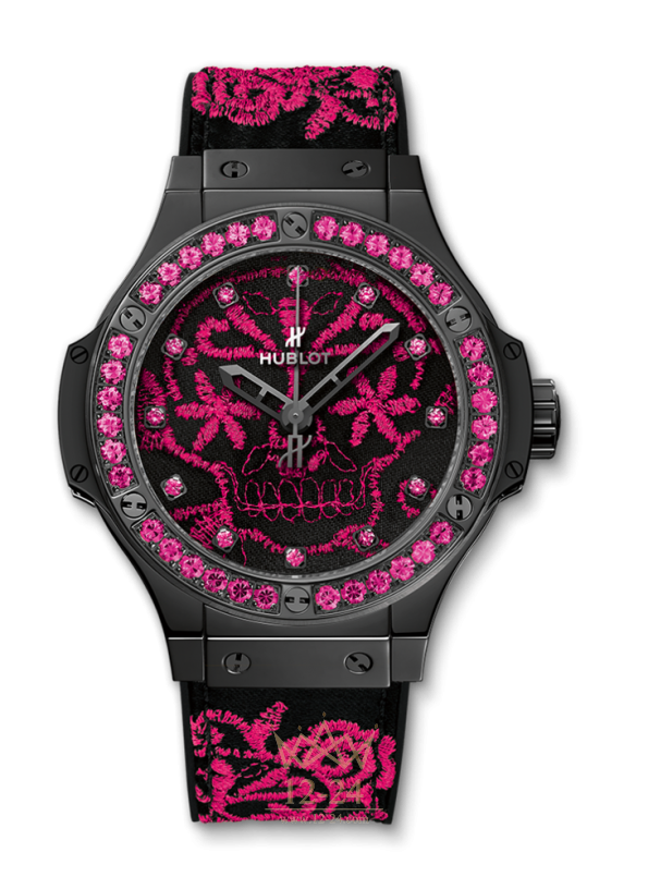 Hublot BRODERIE SUGAR SKULL FLUO HOT PINK 343.CP.6590.NR.1233