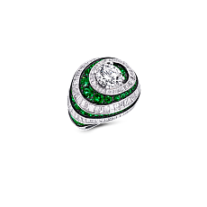 Украшение Graff Swirl Baguette Ring Emerald and Diamond RGR503 — main thumb