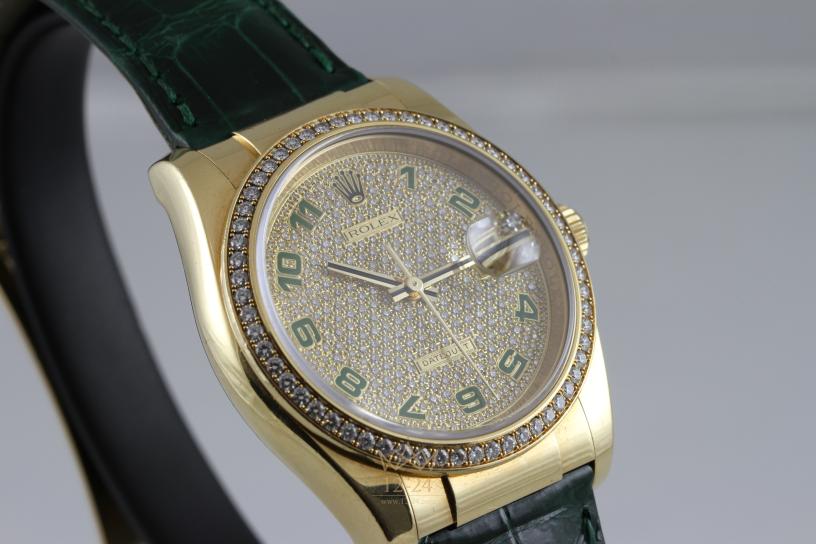 Rolex Yellow gold Pave Dial 36 16188
