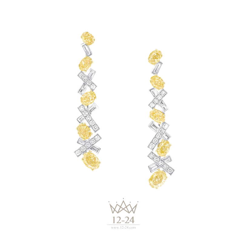 Graff Threads Yellow and White Diamond High Jewellery Earrings RGE1873_GE62624
