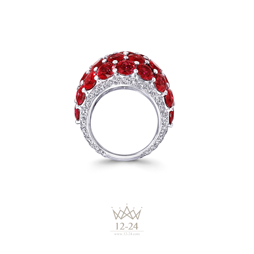 Graff Bombe Ring Ruby and Diamond RGR286