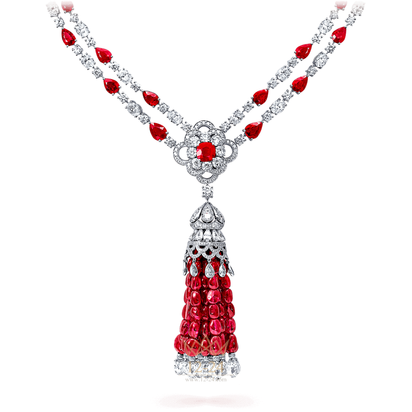 Graff Ruby Tassel and Diamond Necklace GN8410