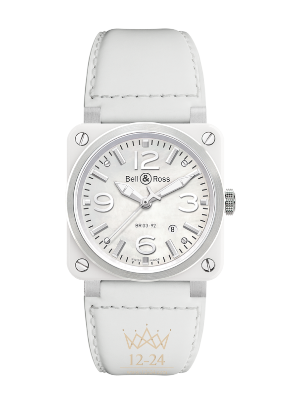 Bell &amp; Ross BR 03 WHITE CERAMIC BR0392-WH-C/SCA