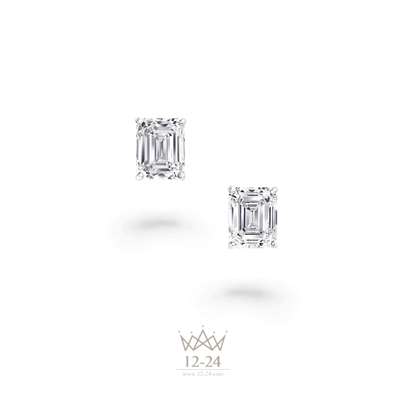 Graff Emerald Cut Stud Earrings Diamond GE20632