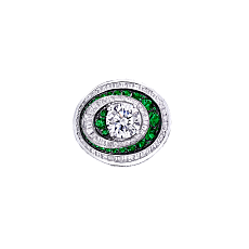 Украшение Graff Swirl Baguette Ring Emerald and Diamond RGR503 — additional thumb 1
