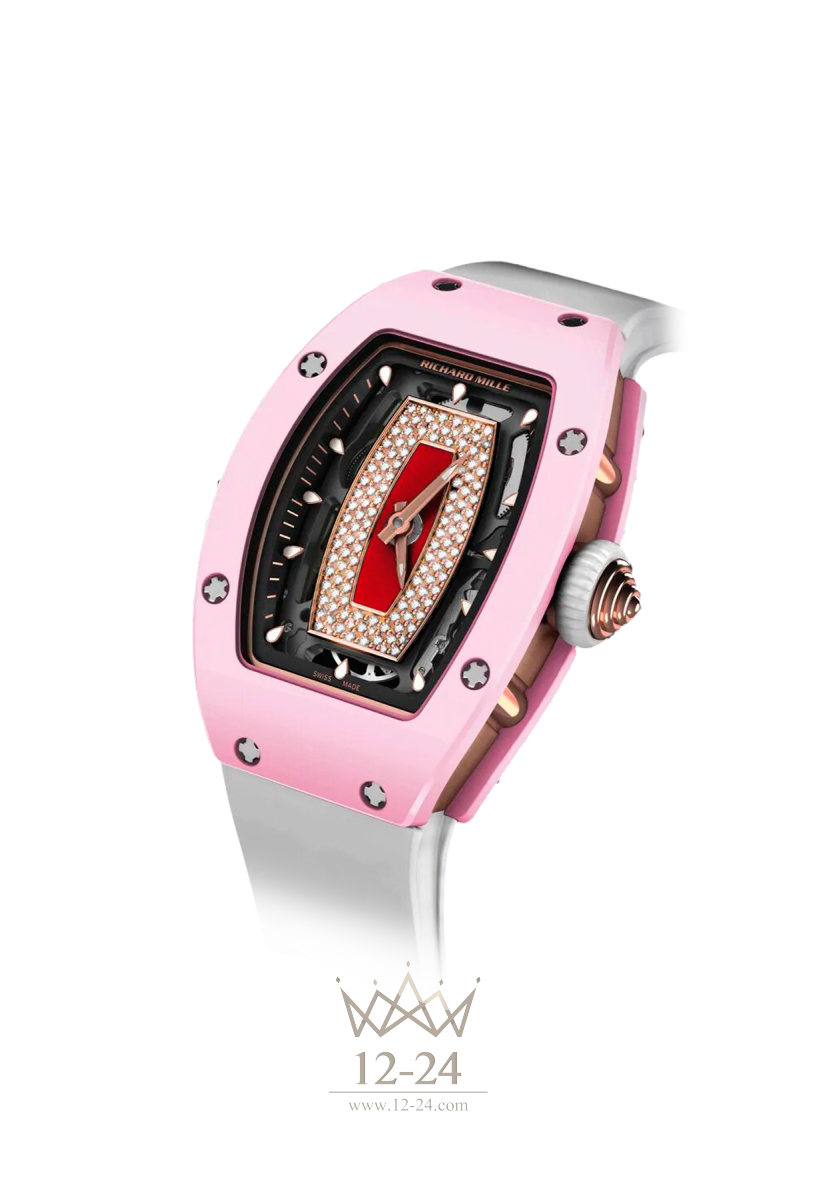 Diamond Richard Mille Pink Strap Richard Mille Lady Rose Gold Full