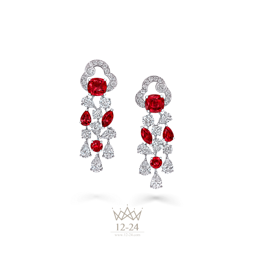 Graff Nuage Earrings Ruby and Diamond RGE1176