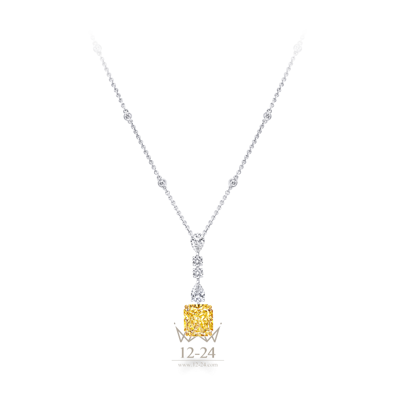 Graff Radiant Cut Pendant Yellow and White Diamond USGN004534