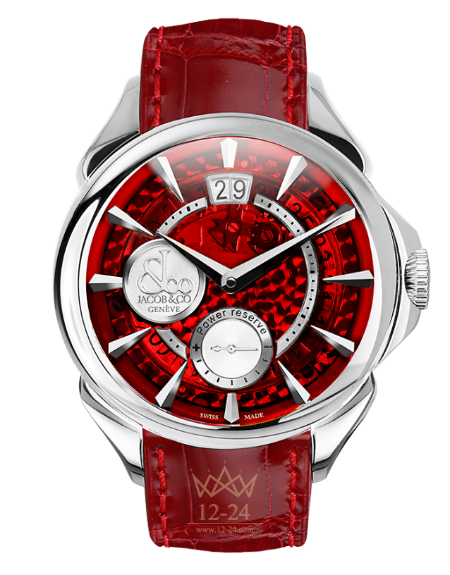 Jacob &amp; Co PALATIAL CLASSIC MANUAL BIG DATE MINERAL CRYSTAL DIAL - STEEL CASE PC400.10.NS.MR.A