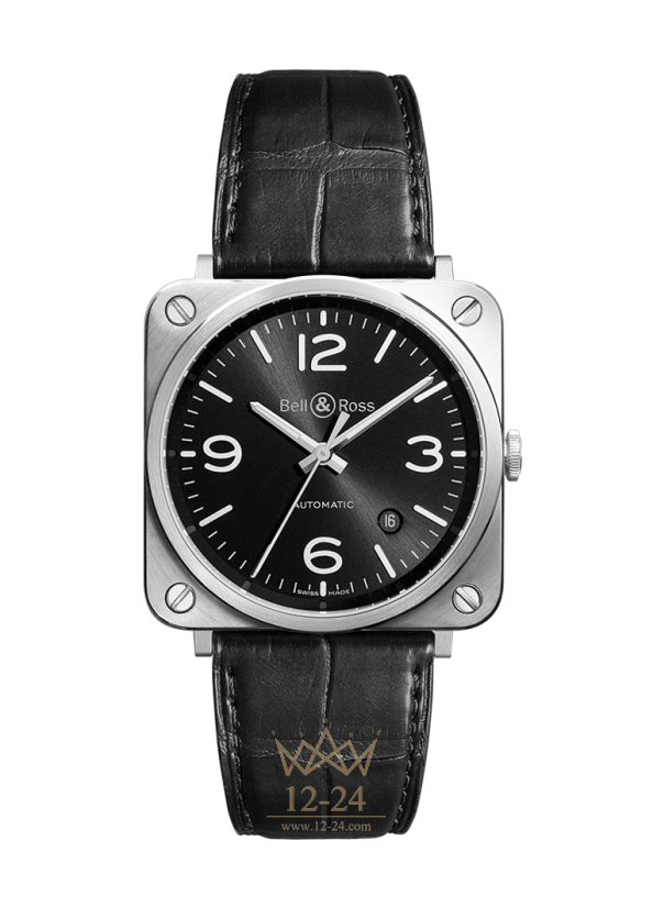 Bell &amp; Ross BR S OFFICER BLACK BRS92-BL-ST
