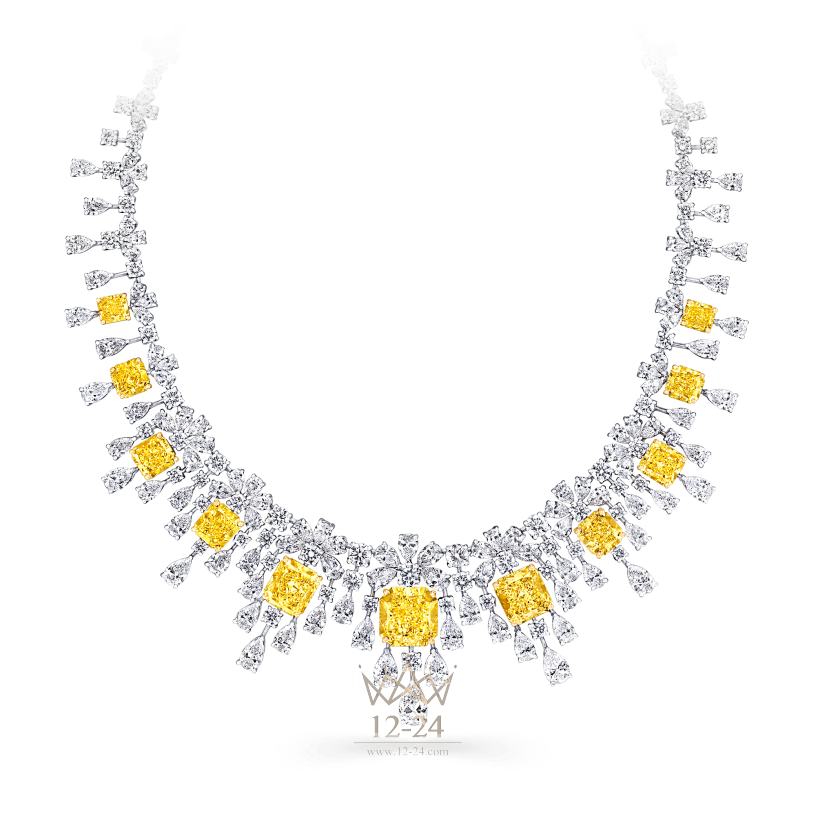 Graff Yellow and White Diamond Necklace GN8471