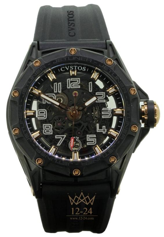 Cvstos JetLiner-R45 Black Steel &amp; Rose Gold CV12048CHR45JLAN0000C501