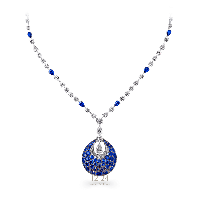 Graff Bombe Necklace Sapphire and Diamond RGN272