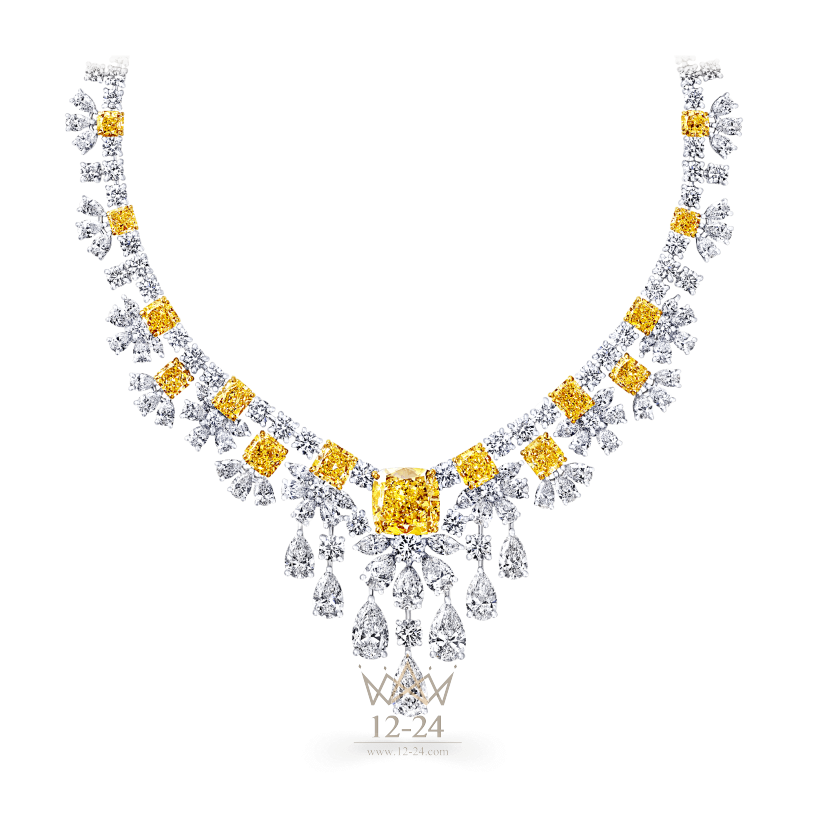 Graff Yellow and White Diamond Necklace GN8528
