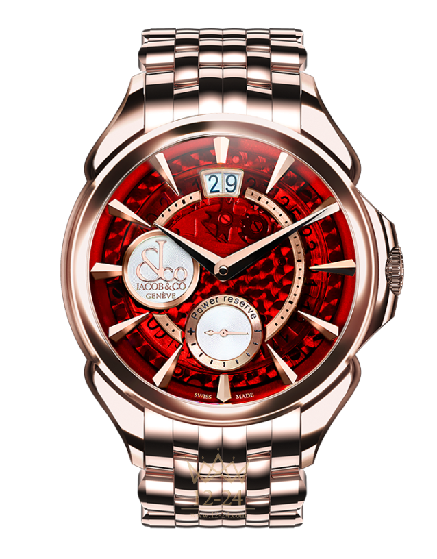 Jacob & Co PALATIAL CLASSIC MANUAL BIG DATE MINERAL CRYSTAL DIAL - ROSE GOLD CASE PC400.40.NS.MR.A40AA