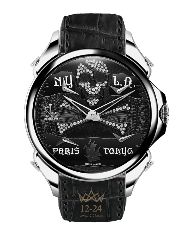 Jacob &amp; Co PALATIAL FIVE TIME ZONE PIRATE STEEL PZ500.10.NS.NQ.A