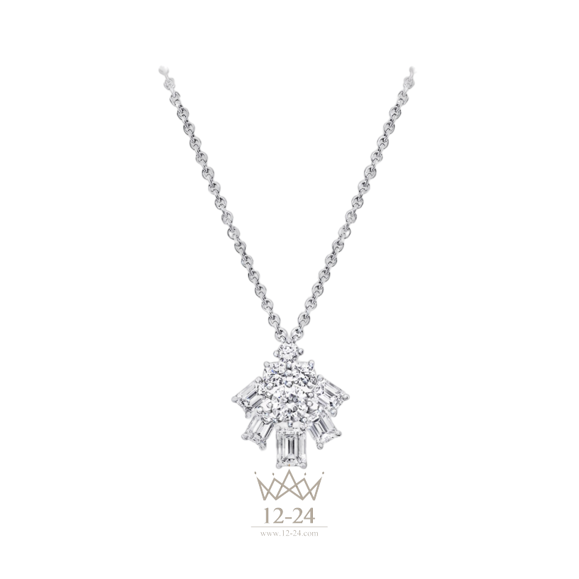 Graff Emerald Cut and Round Diamond Pendant RGP614