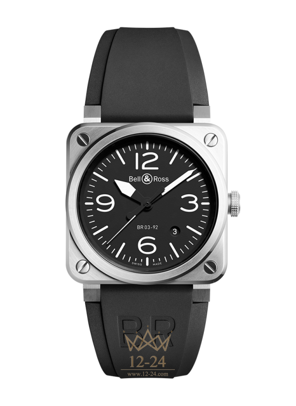 Bell &amp; Ross BR 03-92 STEEL BR0392-BLC-ST