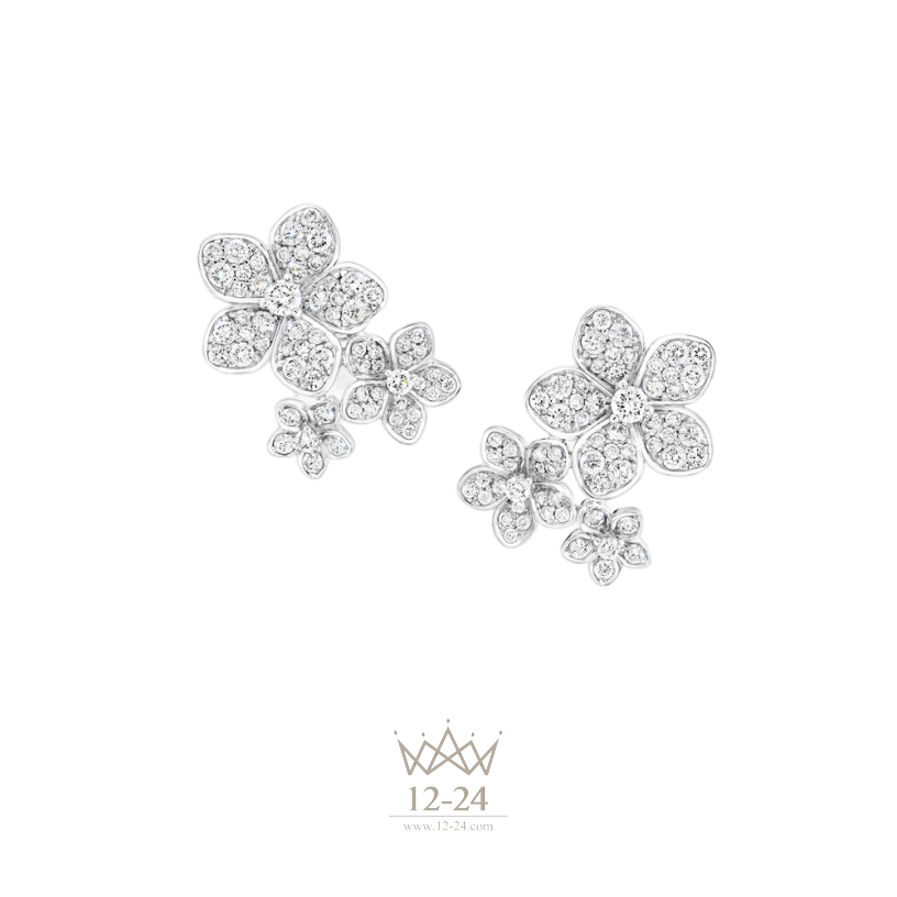 Graff Wild Flower Diamond Cluster Stud Earrings RGE1739
