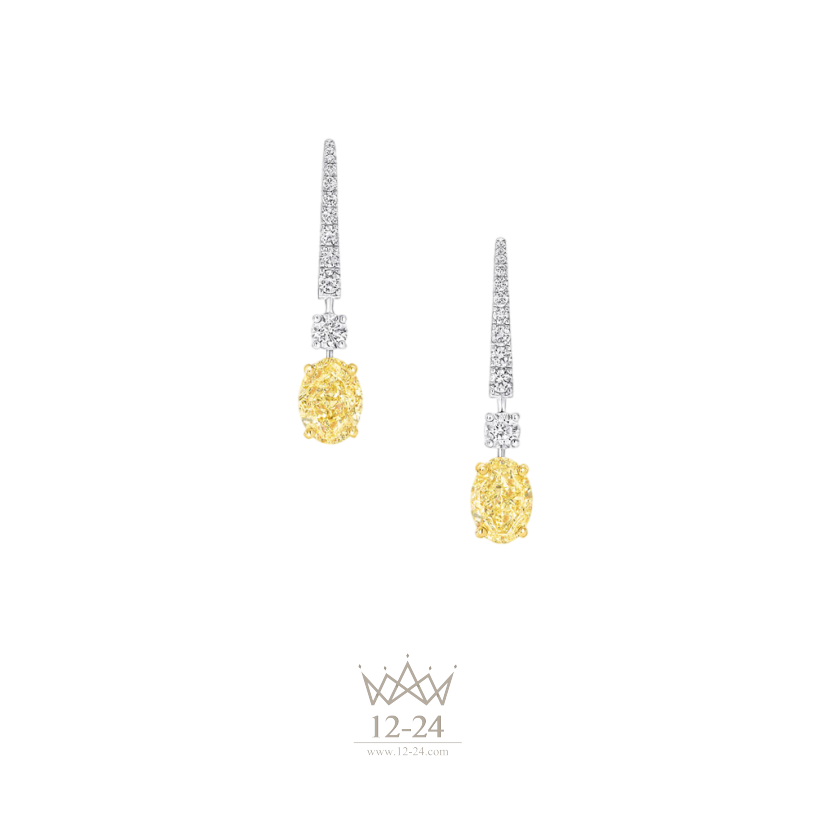 Graff Oval Yellow Diamond Solitaire Earrings YOTSW01