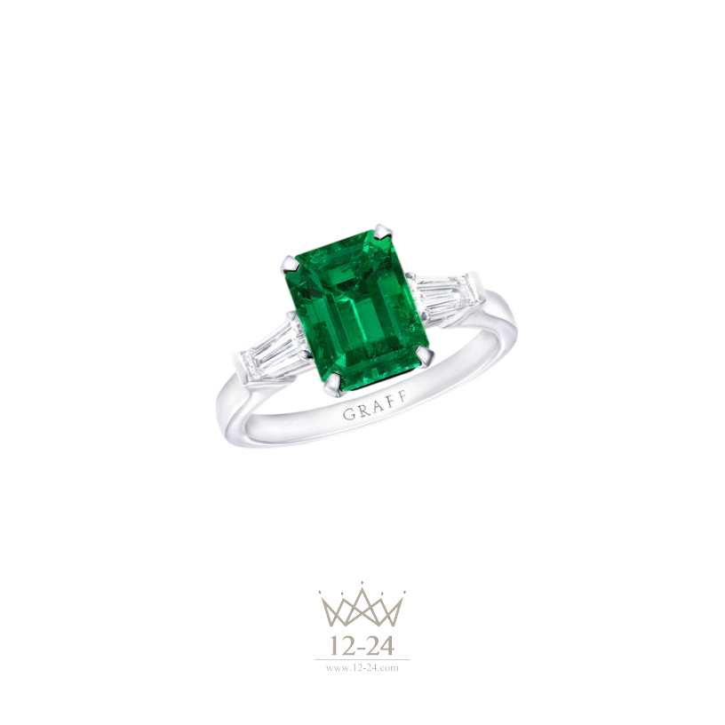 Graff Promise Emerald Cut Emerald and Diamond Engagement Ring ETE