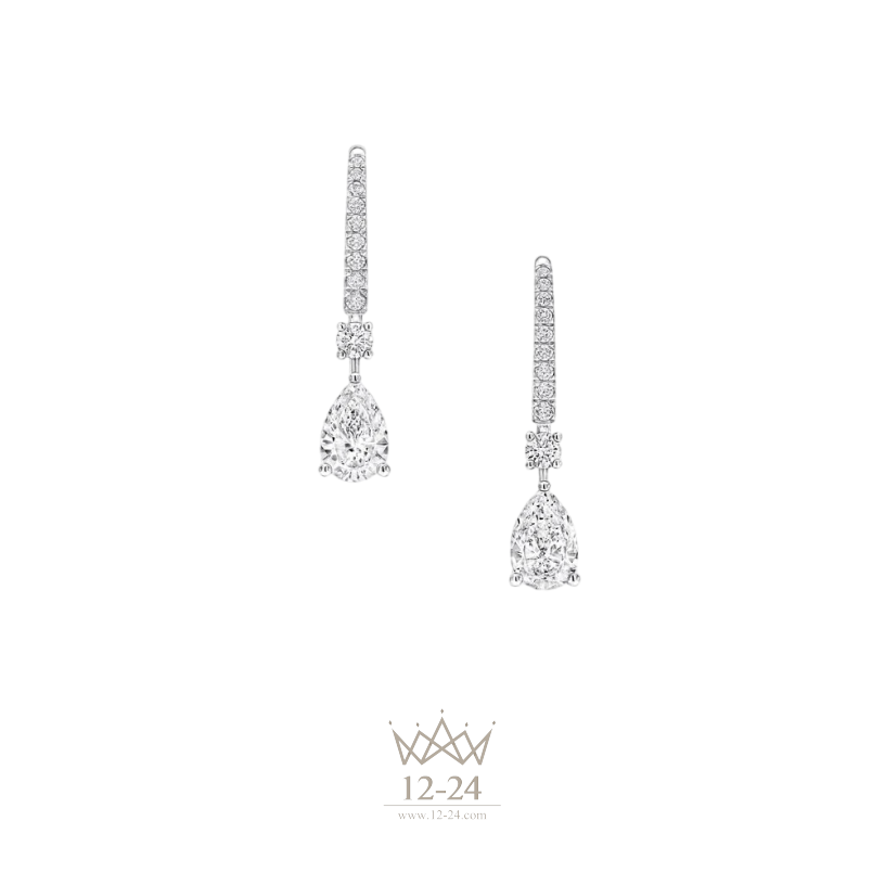 Graff Pear Shape Diamond Solitaire Earrings PTSW01