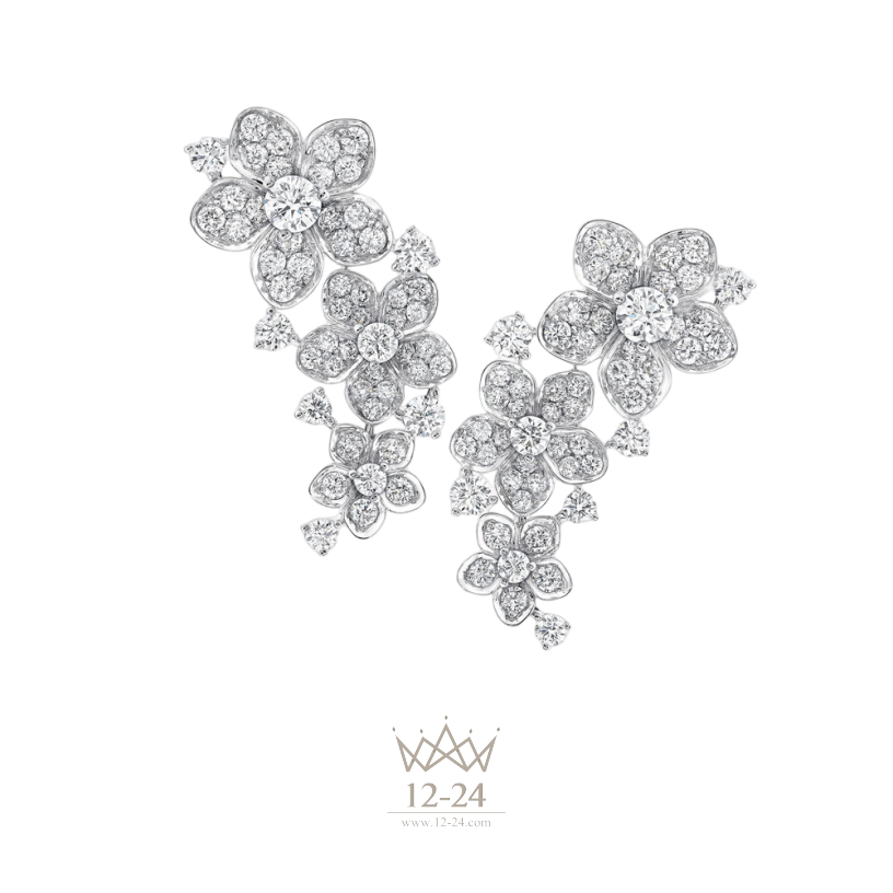 Graff Wild Flower Diamond Ear Climber Earrings RGE1736