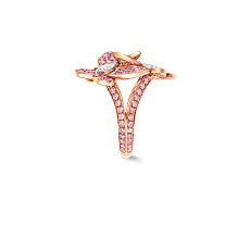 Украшение Graff Triple Pave Butterfly Ring Pink and White Diamond RGR398 — additional thumb 1