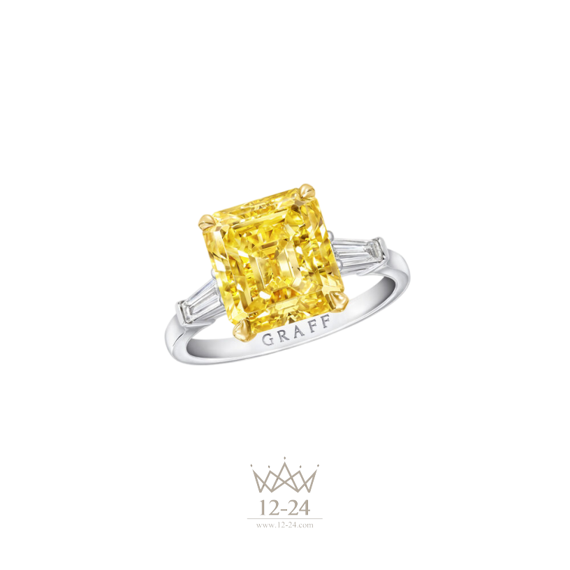 Graff Promise Emerald Cut Yellow Diamond Engagement Ring YET01