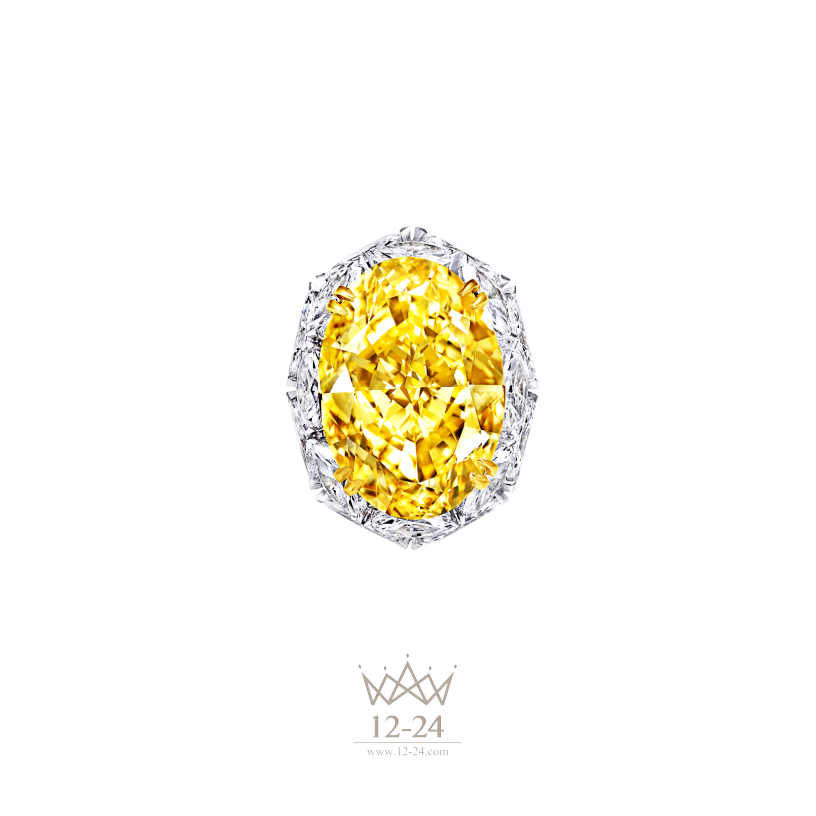 Graff Oval Shape Yellow and White Diamond Ring GR43881