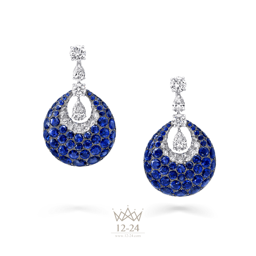 Graff Bombe Earrings Sapphire and Diamond RGE567