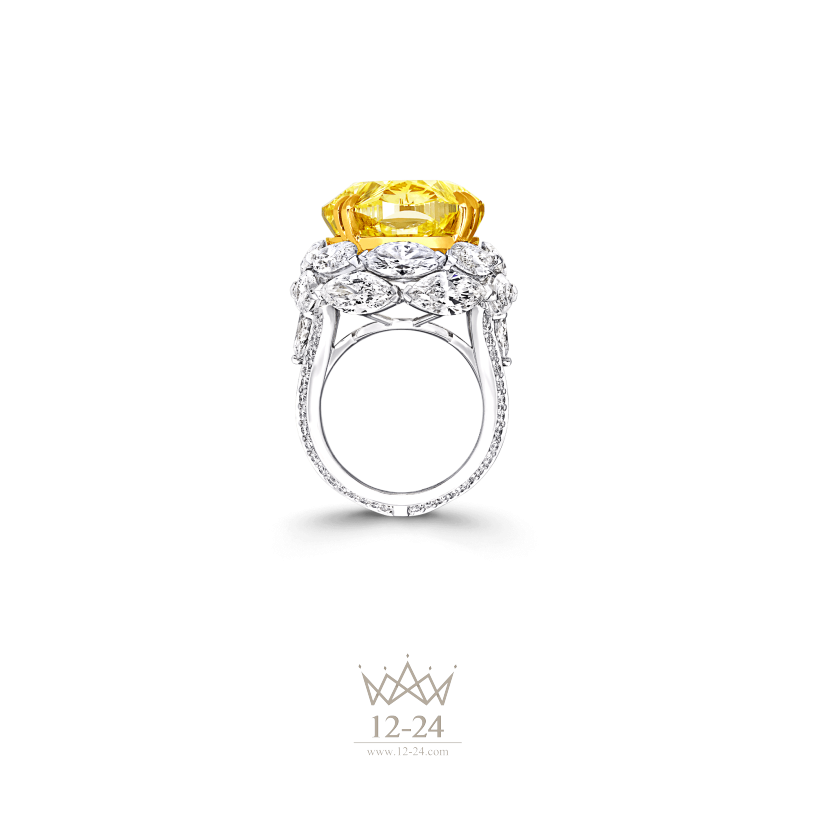 Graff Oval Shape Yellow and White Diamond Ring GR43881