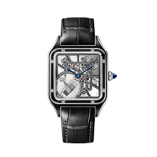 Часы Cartier Cartier Santos de Cartier Santos-Dumont skeleton watch equipped with a micro-rotor Ref. WHSA0044 WHSA0044 — основная миниатюра