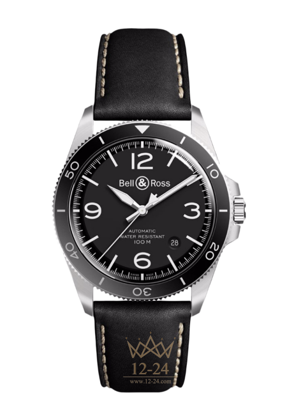 Bell &amp; Ross BRV2-92 BLACK STEEL BRV292-BL-ST/SCA