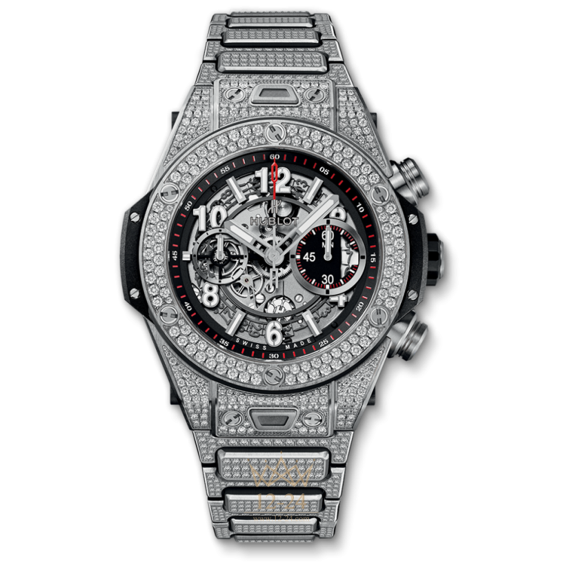 Hublot Unico Titanium Pavé Bracelet 45 mm 411.NX.1170.NX.3704