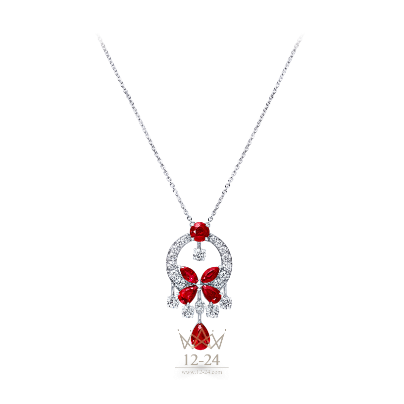 Graff Classic Butterfly Small Pendant Ruby and Diamond RGP272