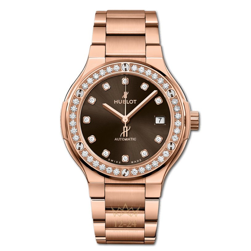 Hublot Integrated Bracelet King Gold Brown Diamonds 38 mm 568.OX.898M.OX.1204