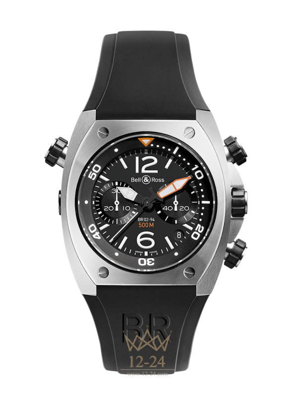 Bell &amp; Ross BR 02-94 STEEL BR02-CHR-BL-ST